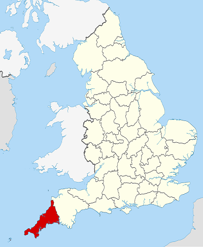 Cornwall Location Map