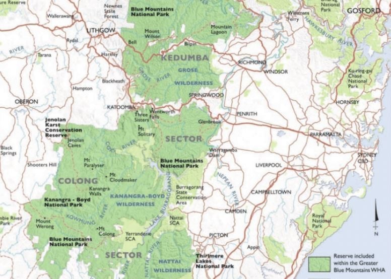 Blue Mountains National Park Map Blue Mountains National Park Map