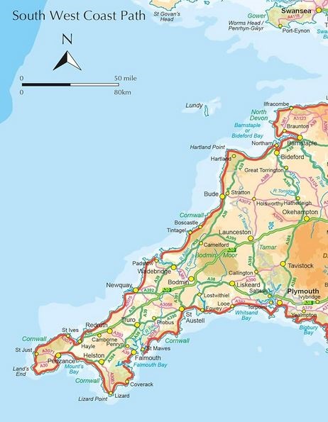 Cornwall SWC Path Map UK