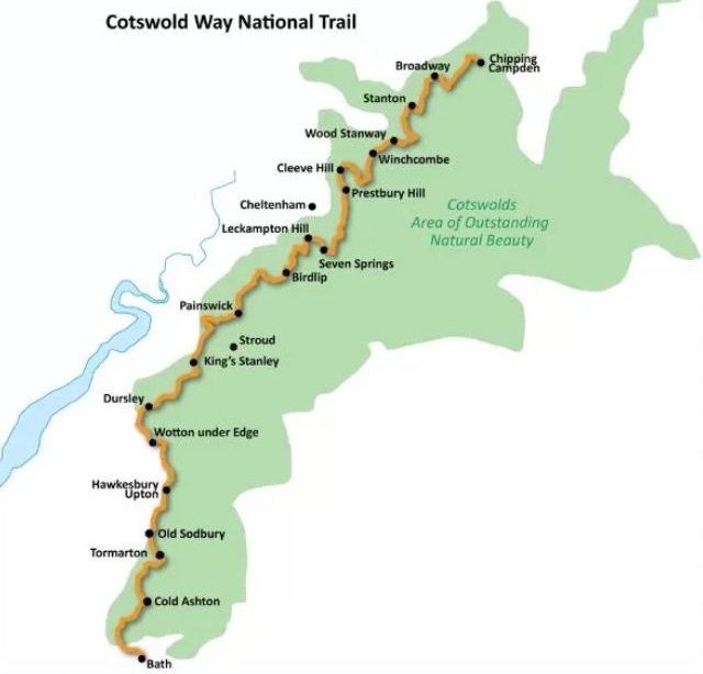 The Cotswolds Way Map Overview The Cotswolds Way Map Overview