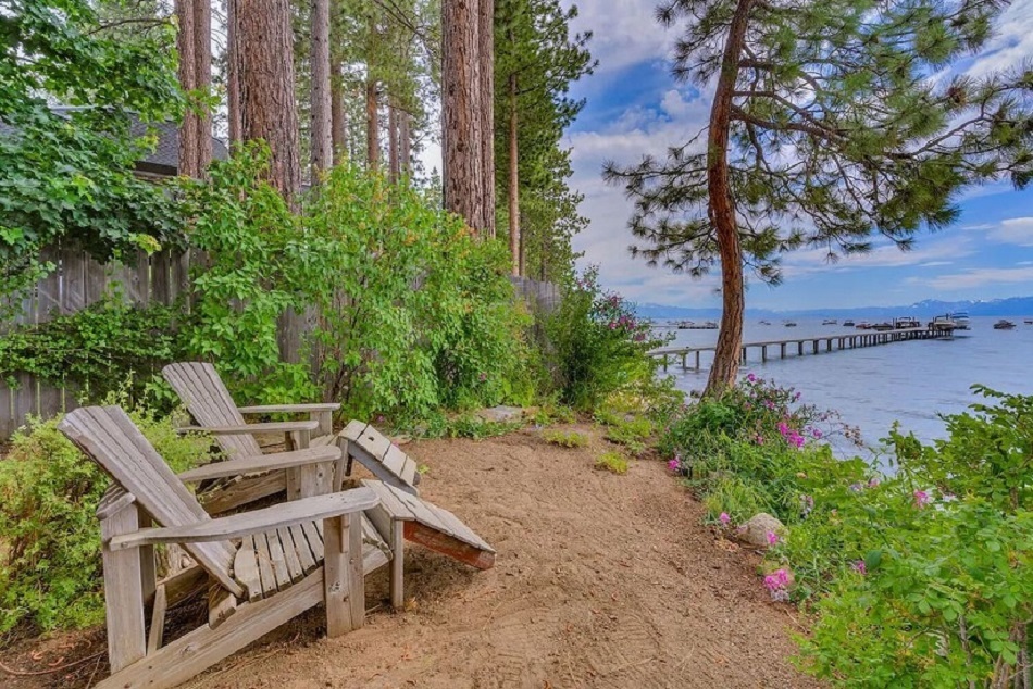 The view from your chairs at a stunning Lakeside Cottage at Tahoe, California USA