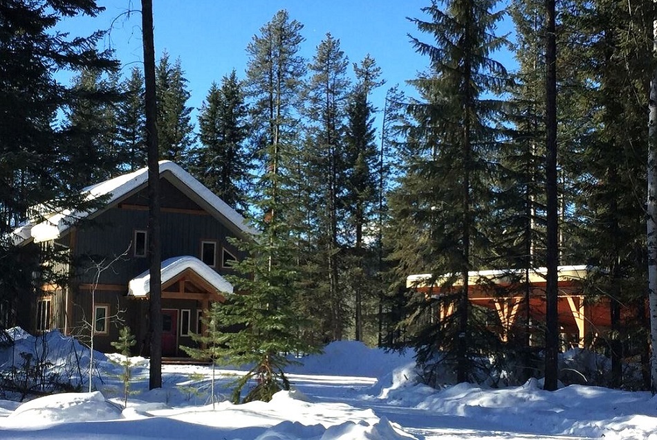 A fairytale mountain cottage in the snow in Canada