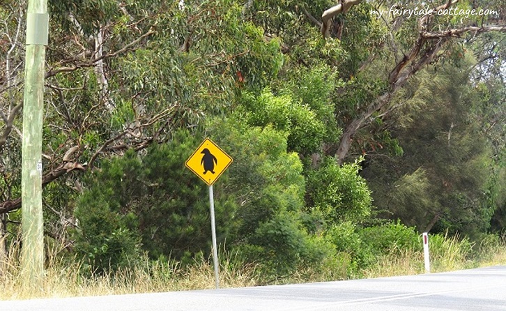 Penguin roadsign, Bicheno Tasmania Australia