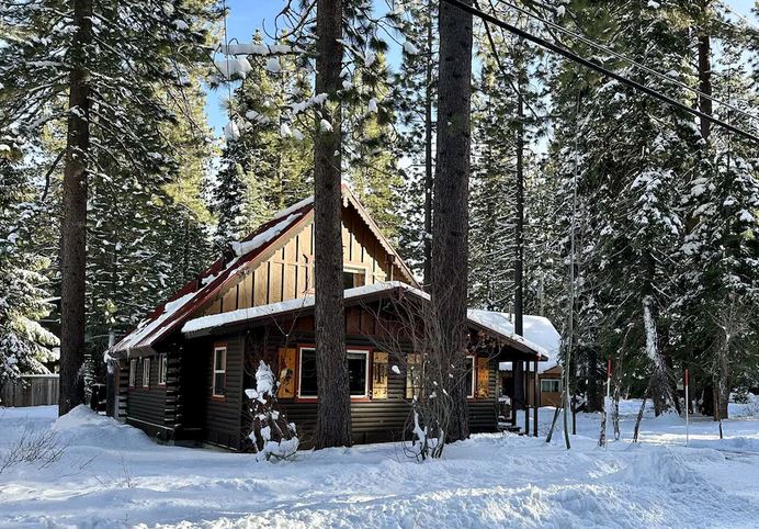 Log Cabin Pine Woods Tahoe USA