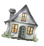 Witch cottage icon