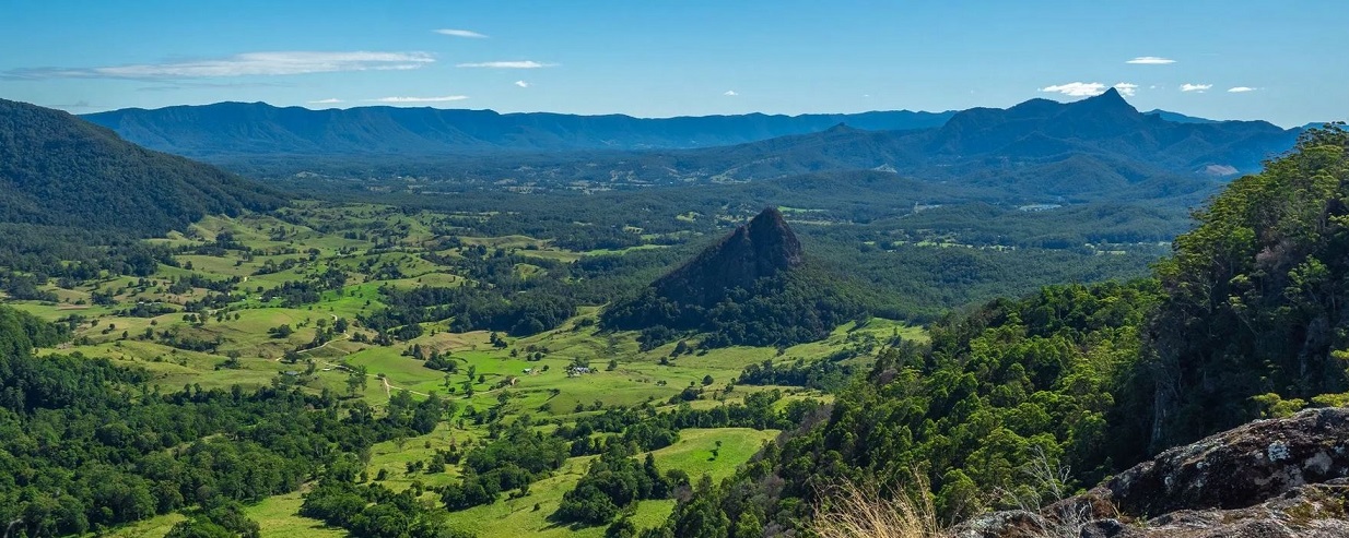 Wollumbin Mountain and National Park in the Tweed Valley, NSW, Australia